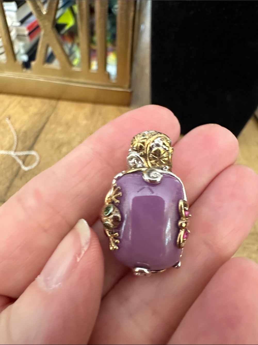Vintage-Inspired Purple Calcedony Pendant